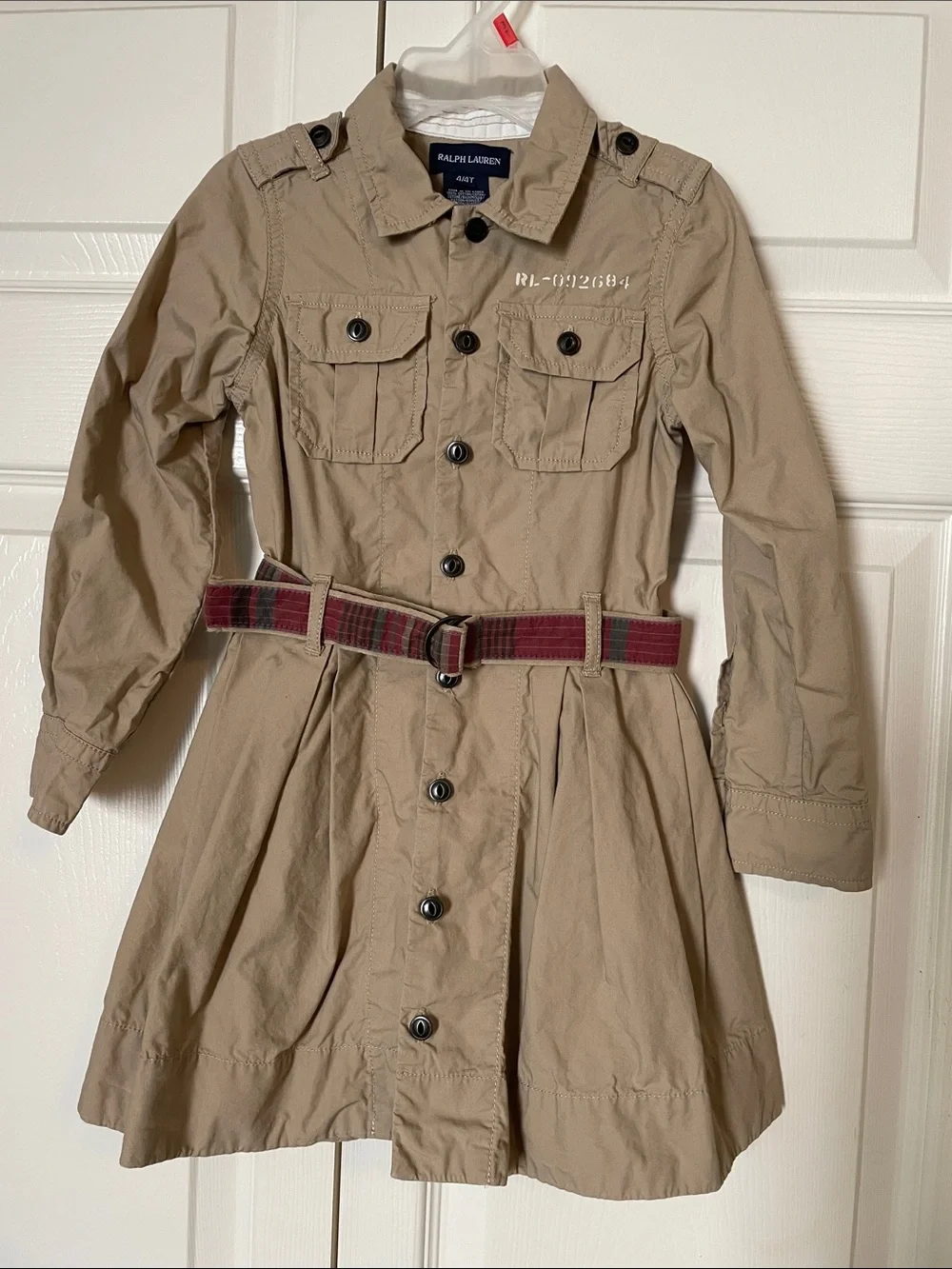 Toddler Girls’ Ralph Lauren Button-Front Belted Trench Dress
